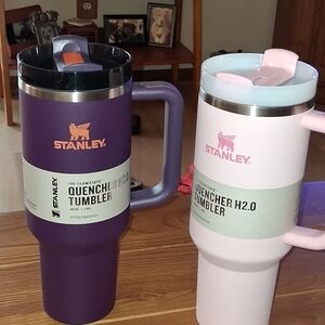 Stanley Quencher H2.0 Tumblers in Purple & Light Pink with Flip Lids